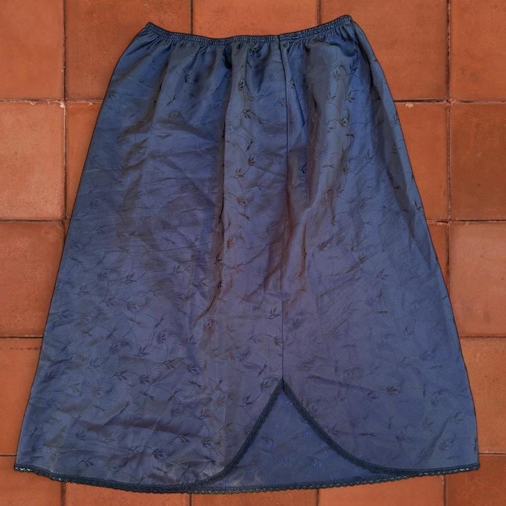 80s Vintage Lorraine Embroidered Half Slip Skirt Lingerie